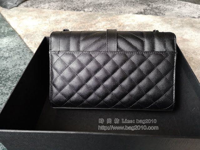 YSL爆款女士包包 聖羅蘭經典款原廠皮ENVELOPE粒面壓花絎縫紋小號信封包 526286  jjh1162